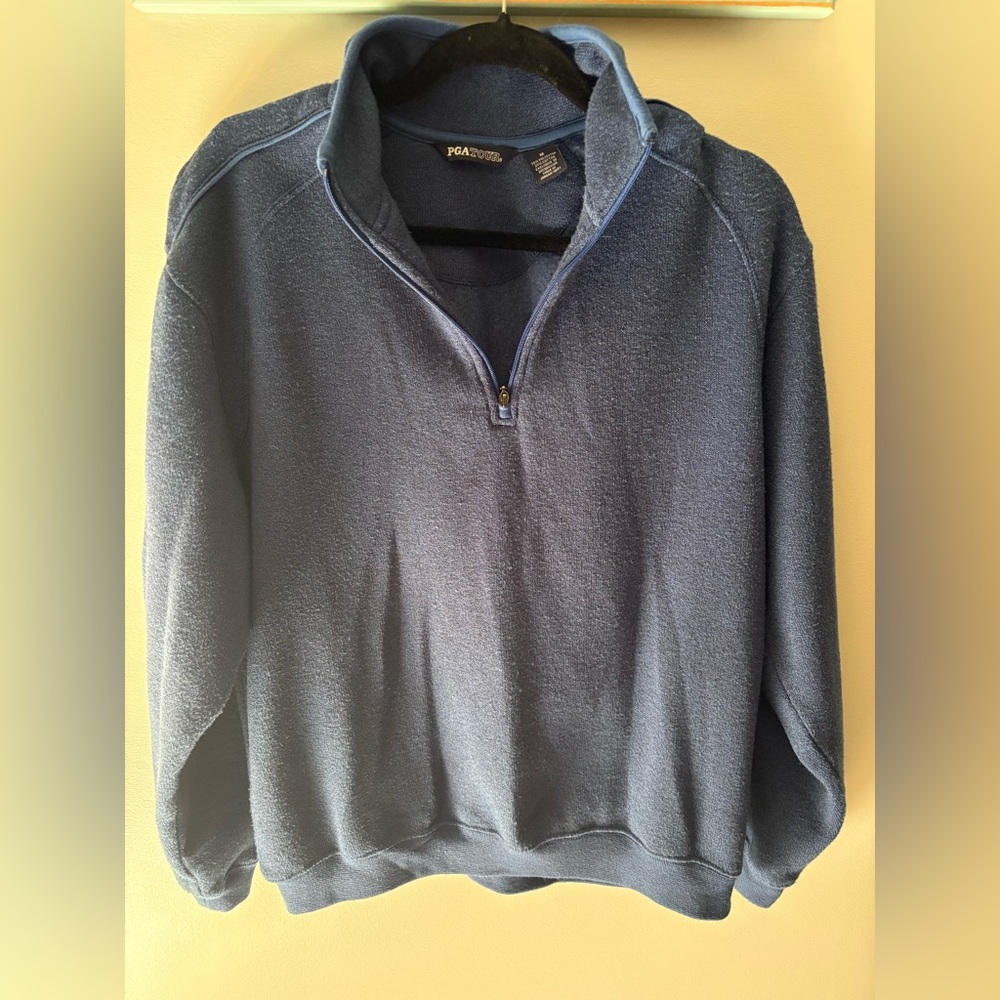 PGA Tour Men's Dark Blue Zip-Up Sweater